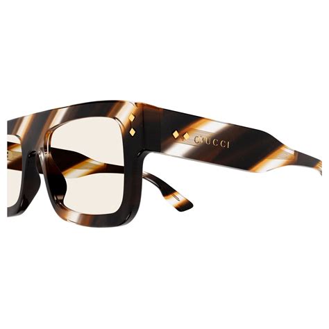 gucci - gg1085s - shiny flamed brown havana - acetate|Gucci GG1085S 002 Glasses Shiny Brown Havana.